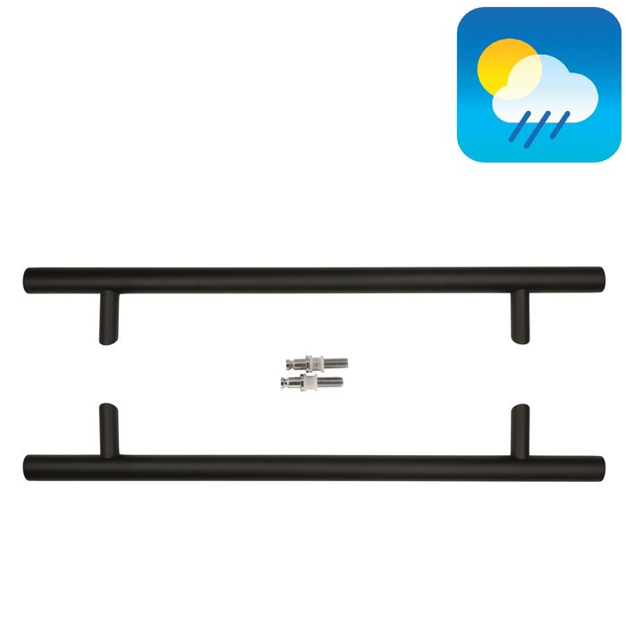 HDD Zwarte deurgreep ST 32/500/700 - UV Structuur -paar voor glas