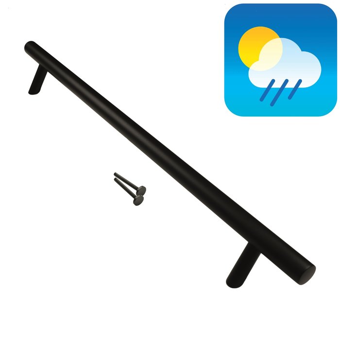 HDD Black door handle ST 32/650/810 - UV Structure coating with continuous mounting