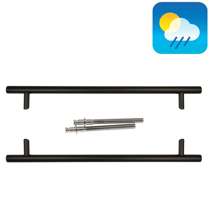 HDD Poignée de porte noire ST 32/650/810 - Structure UV - paire pour épaisseur de porte >3 CM
