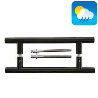 HDD Zwarte deurgreep T 20/200/300 - UV Structuur - paar voor deurdikte >3 CM