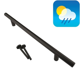 HDD Black door handle T 20/340/500 - UV Structure - Through mounting