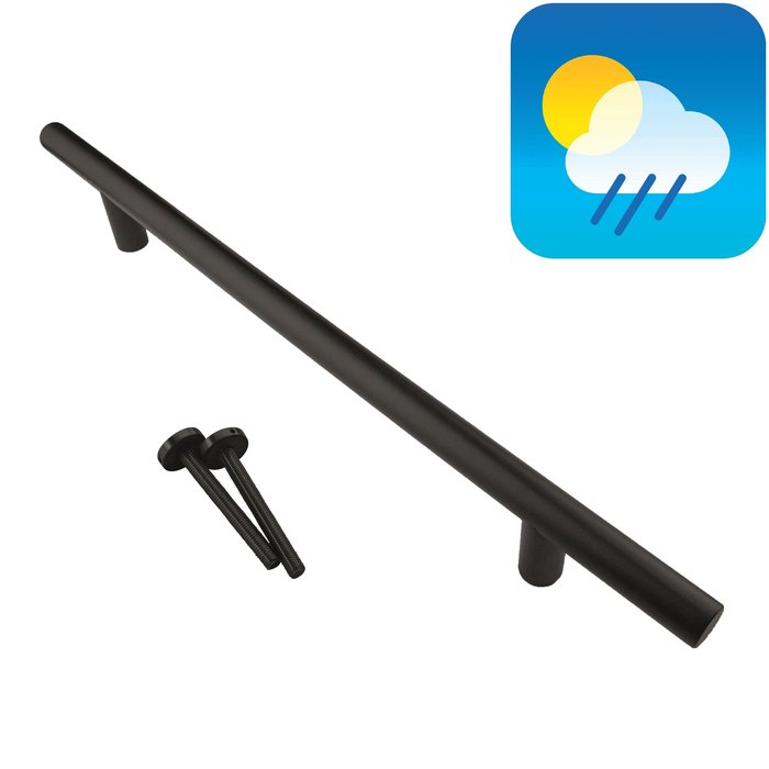 HDD Black door handle T 20/340/500 - UV Structure coating with continuous attachment