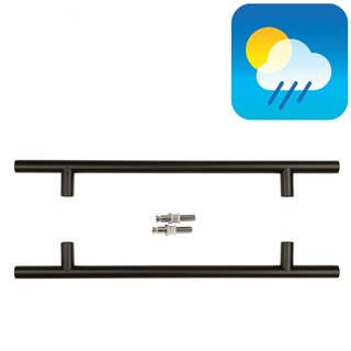 HDD Zwarte deurgreep T 20/340/500 - UV Structuur - paar voor glas