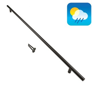 HDD Black door handle T 20/1000/1200 - UV Structure - Through mounting