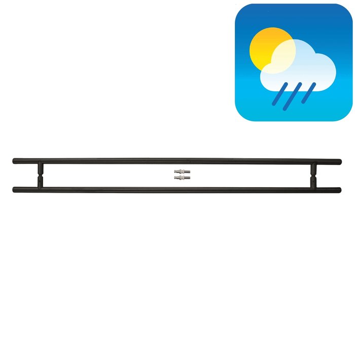 HDD Black door handle T 20/1000/1200 - UV Structure - pair for glass