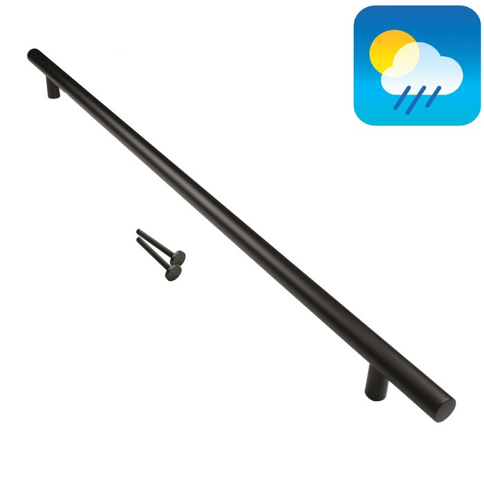 HDD Black door handle T 32/1000/1200 - UV Structure coating with continuous attachment