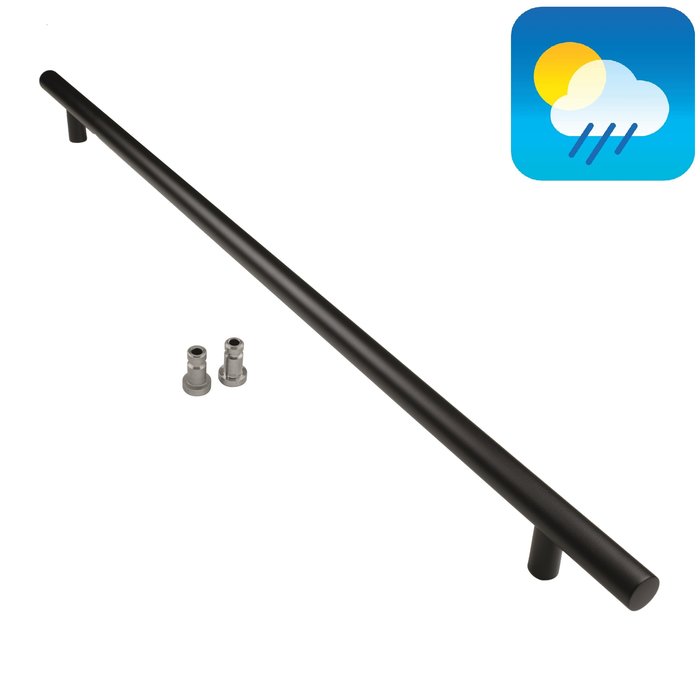 HDD Zwarte deurgreep T 32/1000/1200 - UV Structuur coating met blinde bevestiging