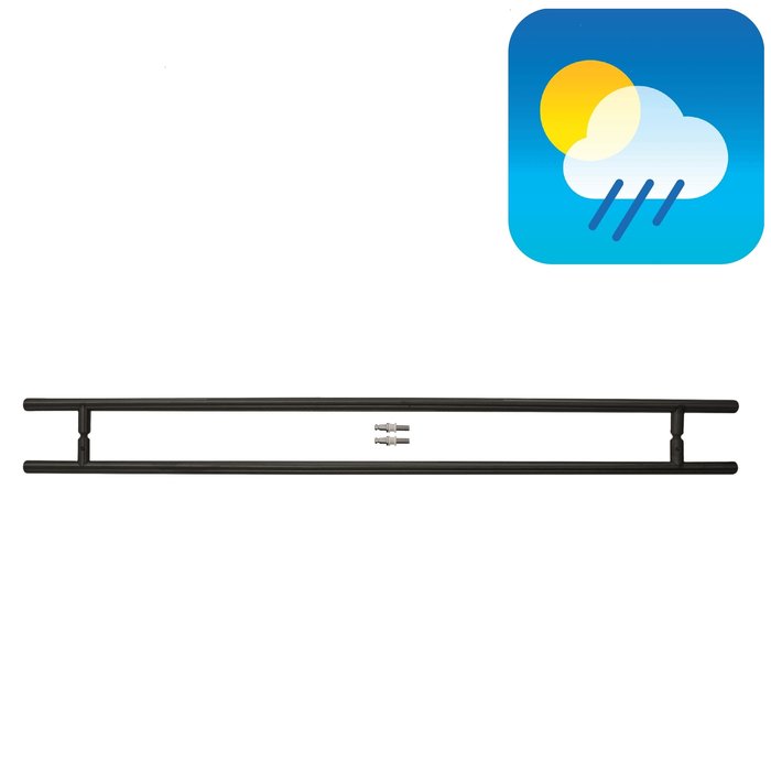 HDD Poignée de porte noire T 32/1000/1200 - Structure UV - paire pour verre