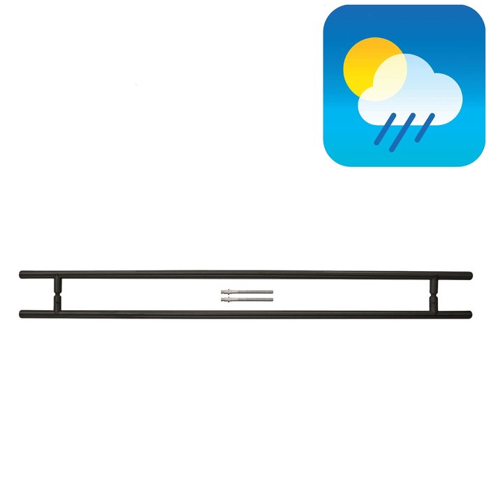 HDD Zwarte deurgreep T 32/1000/1200 - UV Structuur - paar voor deurdikte >3 CM