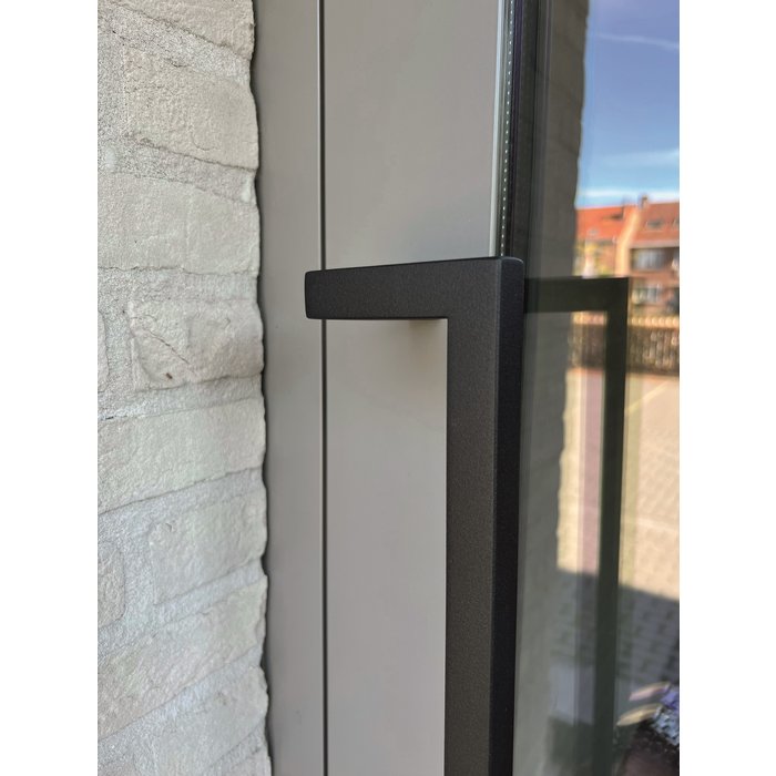 HDD Zwarte deurgreep SQUARE D 20/800 - UV Structuur - paar voor deurdikte >3 CM