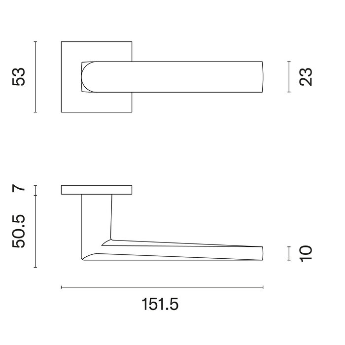 STILE STILE door handles ADANA square 53x53x7 mm Matte Nickel