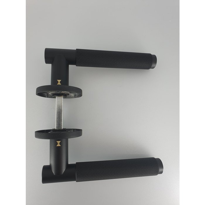 Fimet Black solid door handles Marion 1444