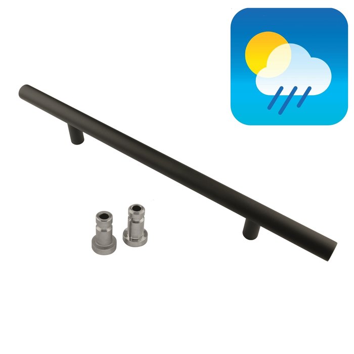 HDD Zwarte deurgreep T 25/300/500 - UV Structuur coating met blinde bevestiging