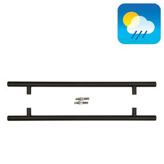 HDD Zwarte deurgreep T 25/500/700 - UV Structuur - paar voor glas