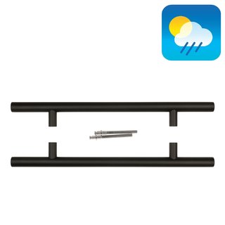 HDD Poignée de porte noire T 25/500/700 - Structure UV - paire pour épaisseur de porte >3 CM