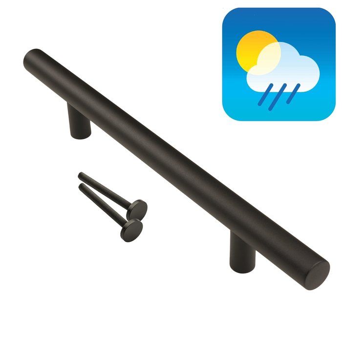 HDD Black door handle T 32/300/500 - UV Structure coating with continuous attachment