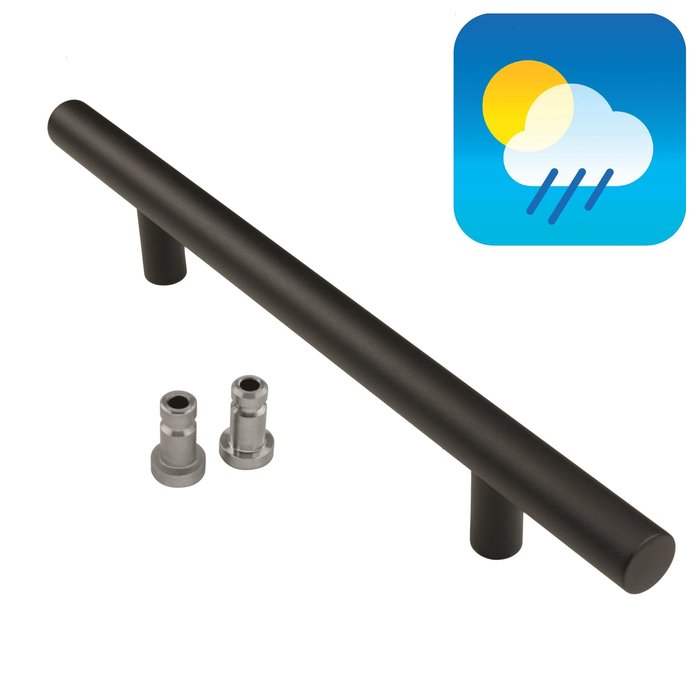 HDD Zwarte deurgreep T 32/300/500 - UV Structuur coating met blinde bevestiging