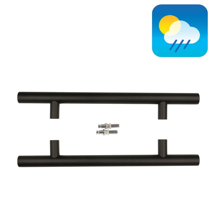 HDD Black door handle T 32/300/500 - UV Structure - pair for glass