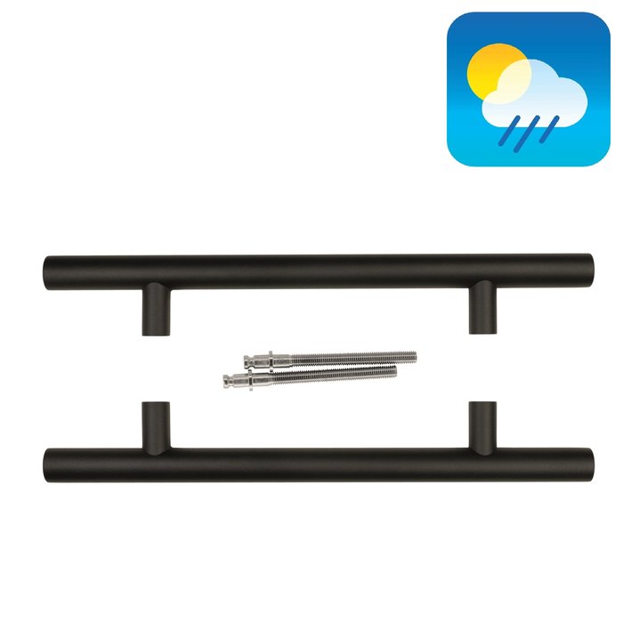 HDD Black door handle T 32/300/500 - UV Structure - pair for door thickness >3 CM