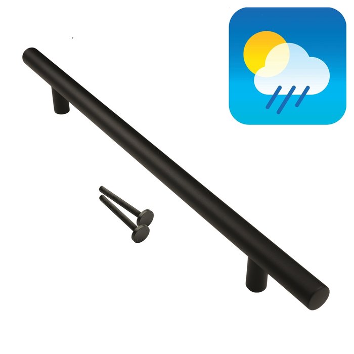 HDD Black door handle T 32/500/700 - UV Structure coating with continuous attachment