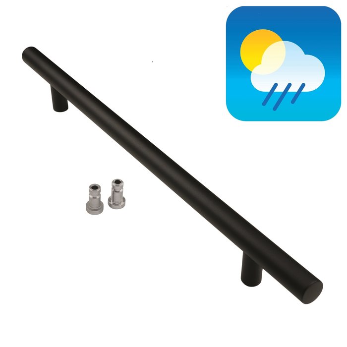 HDD Zwarte deurgreep T 32/500/700 - UV Structuur coating met blinde bevestiging