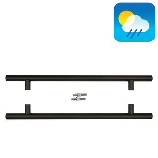 HDD Zwarte deurgreep T 32/500/700 - UV Structuur - paar voor glas