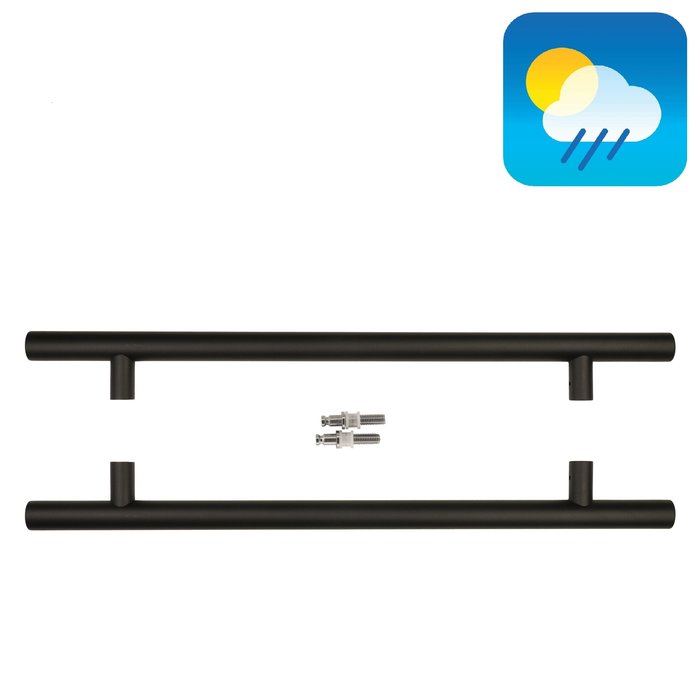 HDD Zwarte deurgreep T 32/500/700 - UV Structuur - paar voor glas