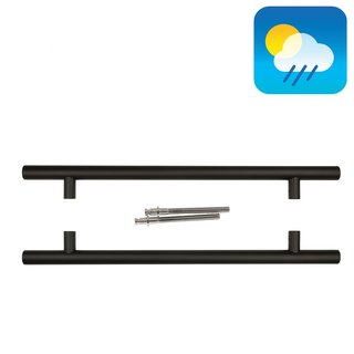 HDD Zwarte deurgreep T 32/500/700 - UV Structuur - paar voor deurdikte >3 CM