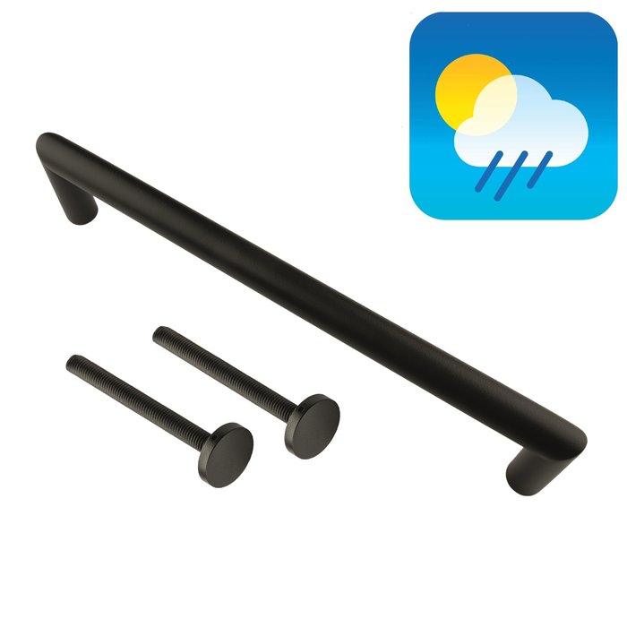 HDD Black door handle URG 20/300 - UV Structured coating with continuous attachment