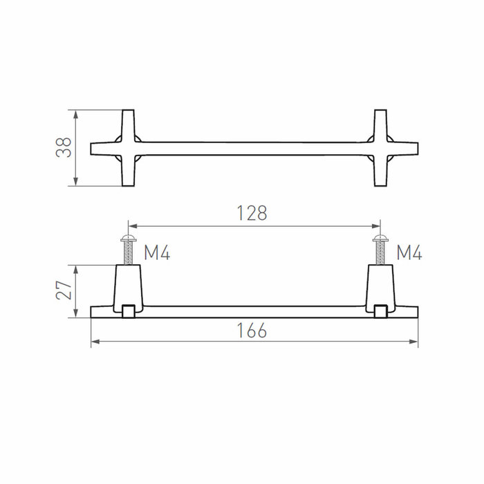 Dauby Poignée de meuble PMCRO bronze brut poli RBP 128mm