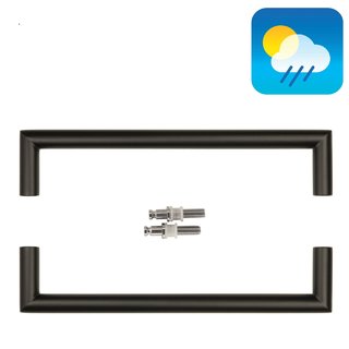 HDD Schwarze Türgriffe URG 20/300 - UV-Struktur - Paar für Glas