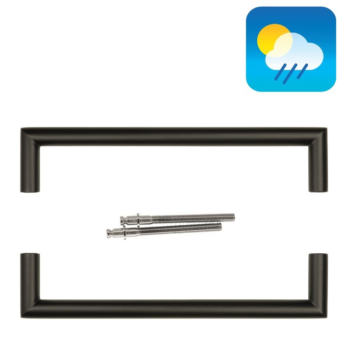 HDD Black door handles URG 20/300 - UV Structure - Pair for door thickness > 3CM