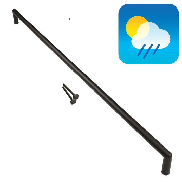 HDD Zwarte deurgreep URG 20/1000 - UV Structuur coating met doorgaande bevestiging