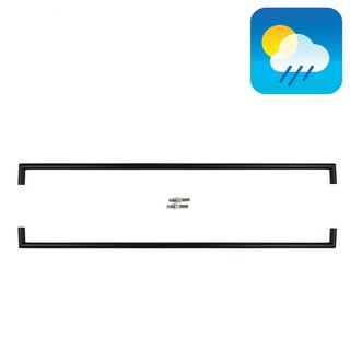 HDD Poignées de porte noires URG 20/1000 - Structure UV - Paire pour verre