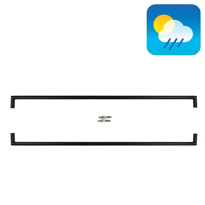 HDD Black door handles URG 20/1000 - UV Structure - Pair for glass