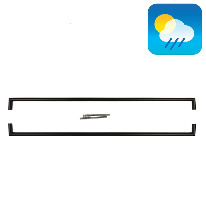 HDD Zwarte deurgrepen URG 20/1000 - UV Structuur - Paar voor deurdikte > 3CM