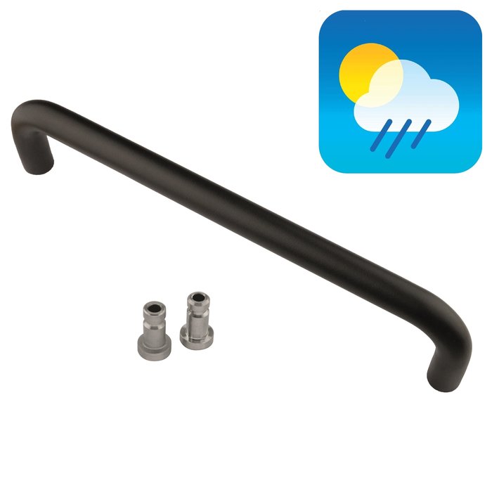 HDD Black door handle U 20/300 - UV Structured coating with blind mounting