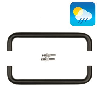 HDD Black door handles U 20/300 - UV Structure - Pair for glass