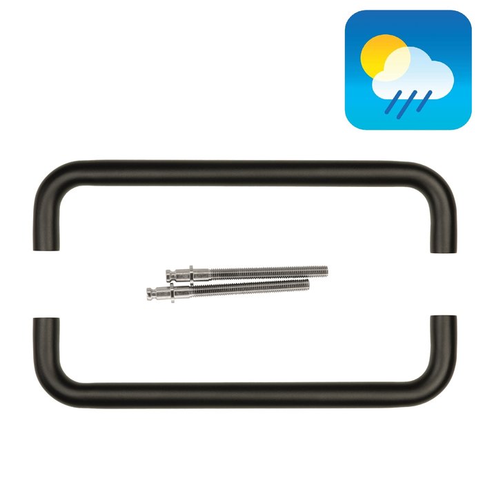 HDD Poignées de porte noires U 20/300 - Structure UV - Paire pour épaisseur de porte > 3CM