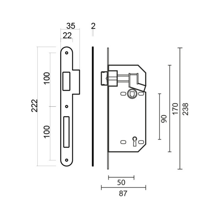 AGB Slot AGB wit 90mm