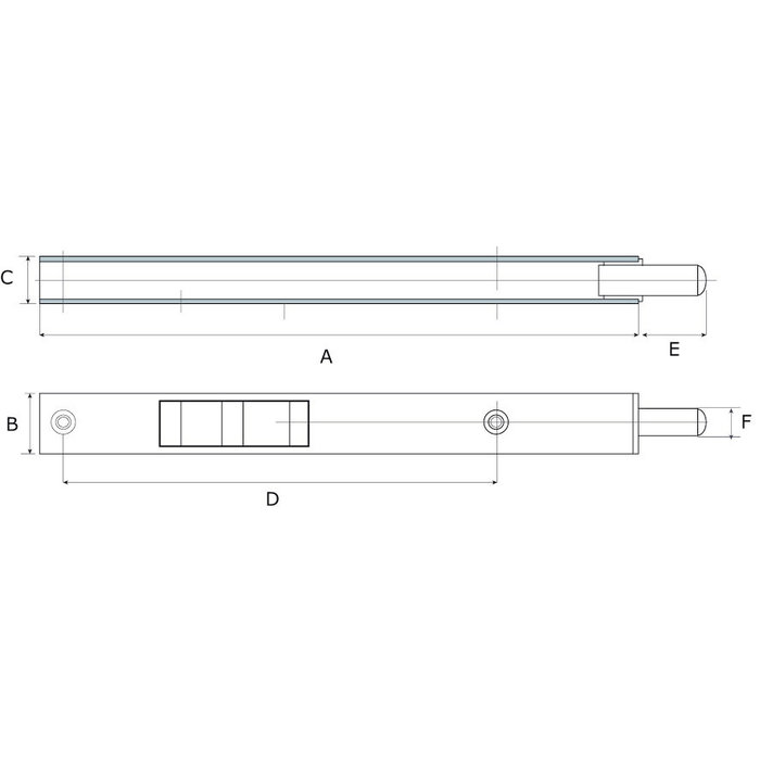 Dulimex Zwarte bascule kantschuif 200x17x15mm type 822
