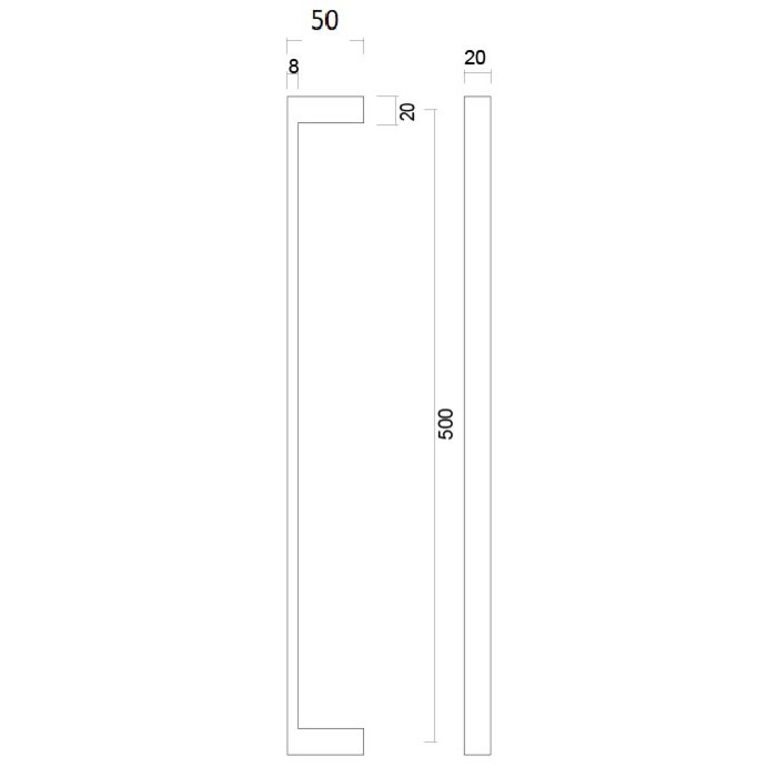 HDD Türgriffe COSMIC 20/500 Edelstahl mattgold - Paar für Türstärke >3CM