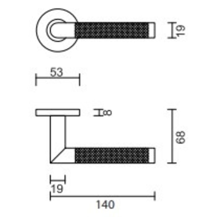 HDD Black round door handles HASHTAG