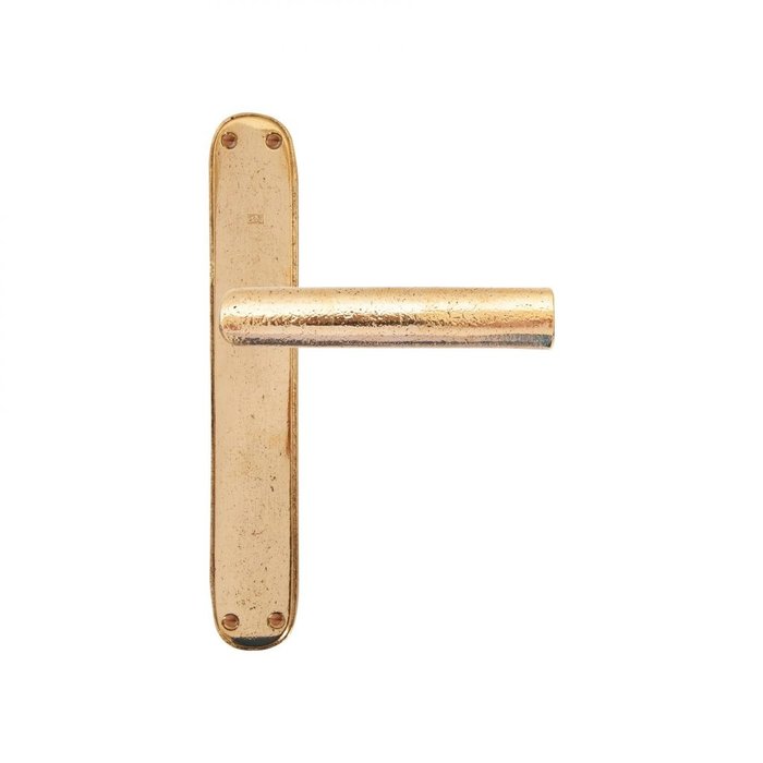 Dauby Door handles on blind shield PH1930/P40 raw bronze polished