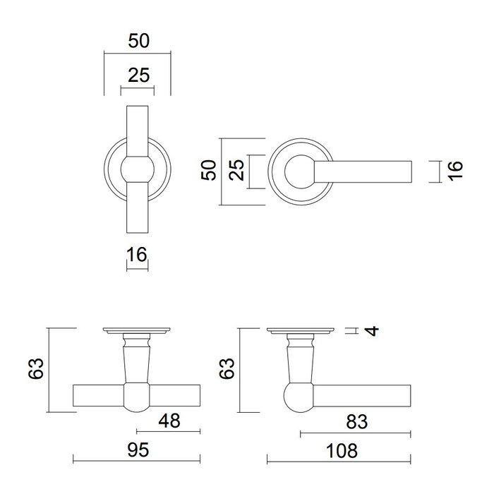 HDD Black door handles PETANA T+L - with UV structured lacquer