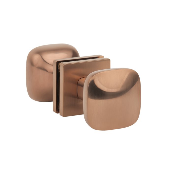 Aprile Paire de poignées de porte Aprile QUERCA carré 57x57 mm Cuivre mat PVD