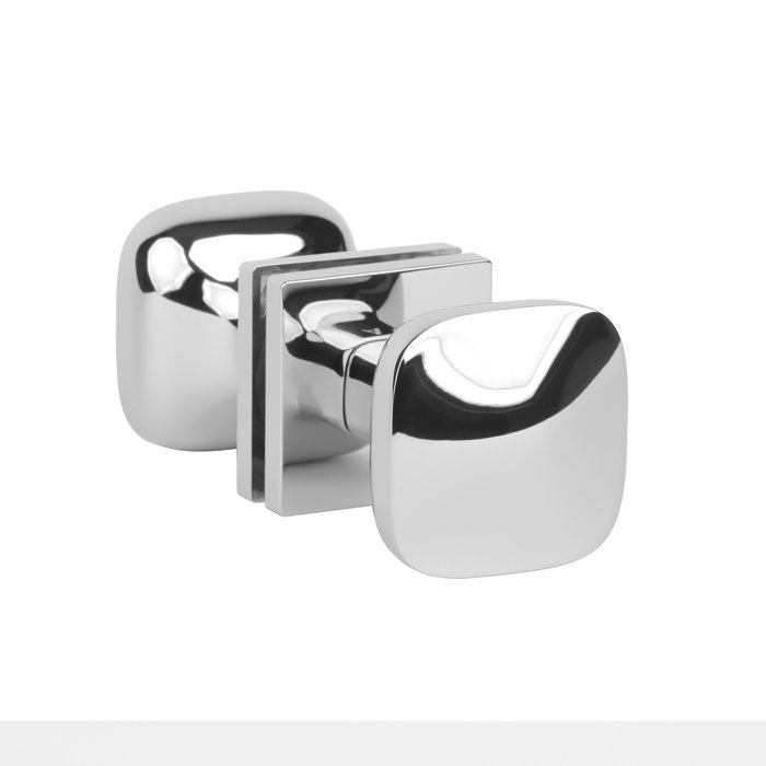 Aprile Paire de boutons de porte Aprile QUERCA carré 57x57 mm chromé