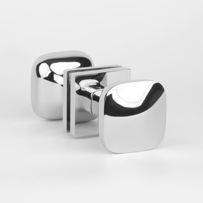 Aprile Paire de boutons de porte Aprile QUERCA carré 57x57 mm chromé