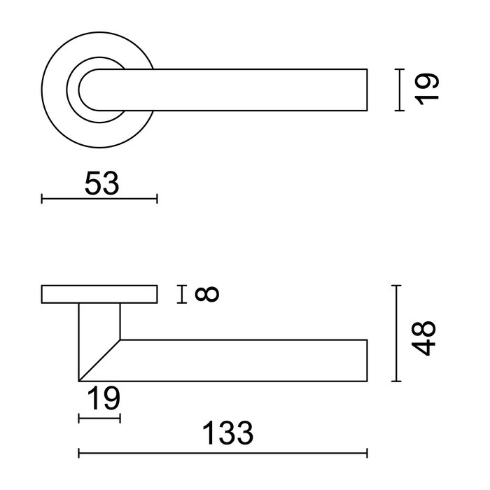 HDD Zwarte deurklinken ROLLUIK  I - SHAPE 19mm  - UV Structuur