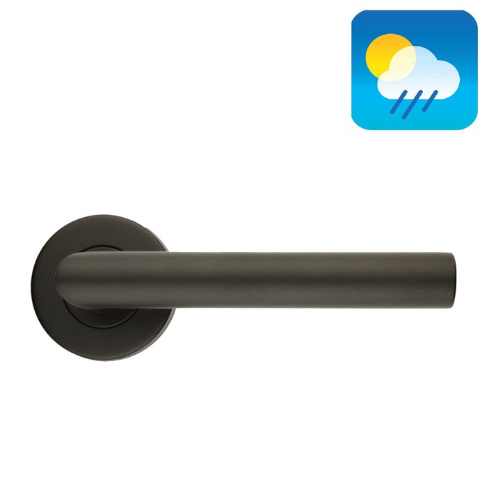 HDD Black door handles ROLLER SHUTTER I - SHAPE 19mm - UV Structure